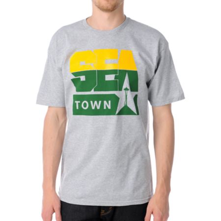 Casual Industrees Sea Town 2 Heather Grey Tee Shirt
