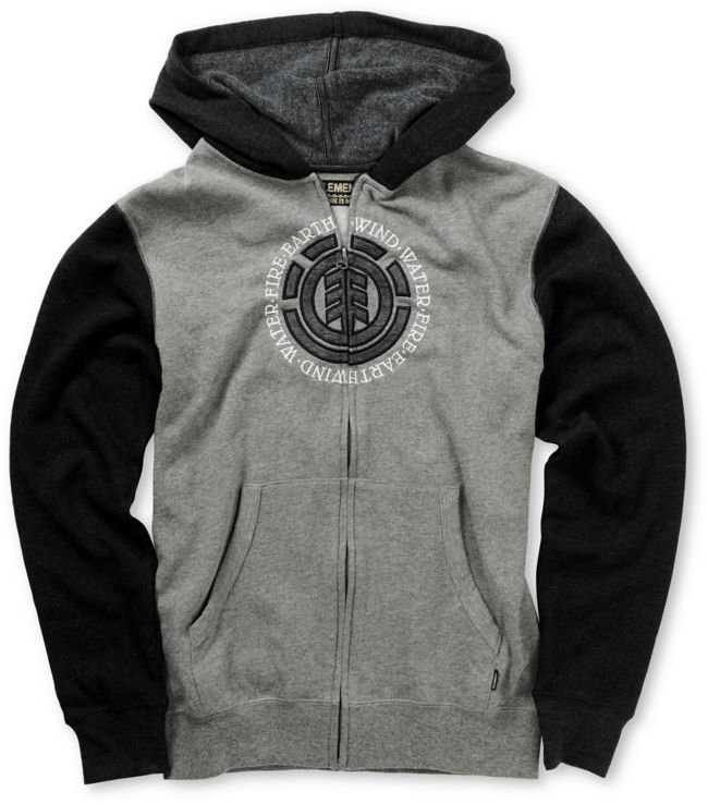 Element Boys Major League Heather & Charcoal Zip Up Hoodie