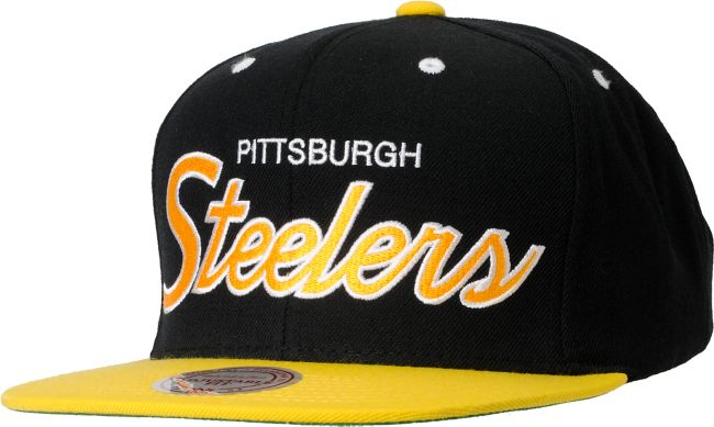 NFL Mitchell and Ness Pittsburgh Steelers Script Snapback Hat