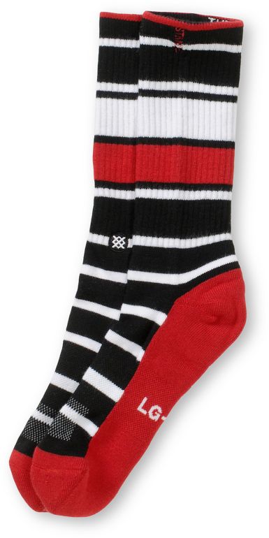 Stance Theotis Coolmax Red & Black Stripe Crew Socks