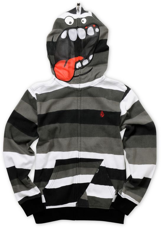 Volcom Boys Magmouf Stripe Face Mask Hoodie