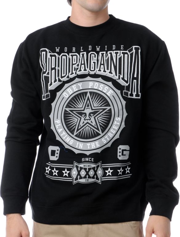 Obey Pro Bowl Black Crew Neck Sweatshirt
