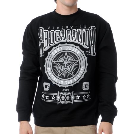 Obey Pro Bowl Black Crew Neck Sweatshirt