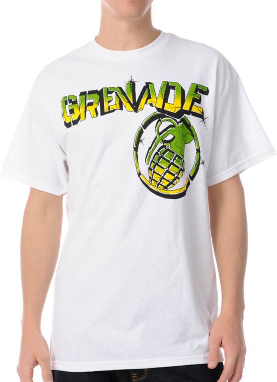 Grenade Graffiti Bang White Tee Shirt