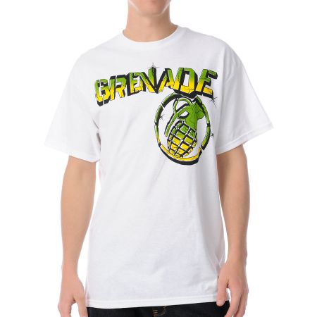 Grenade Graffiti Bang White Tee Shirt