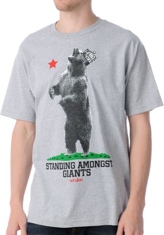 Acrylick Cali Bear Heather Grey Tee Shirt