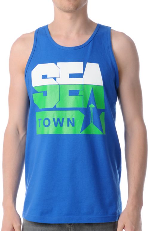 Casual Industrees Sea Town Blue Tank Top