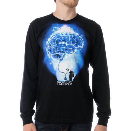 Imaginary Foundation Brain Power Black Long Sleeve Tee Shirt