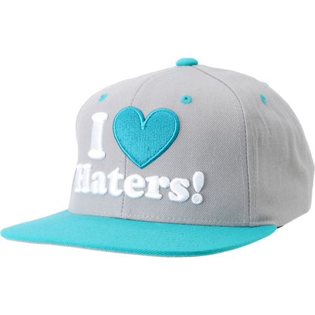 DGK I Love Haters Grey & Teal Snapback Hat