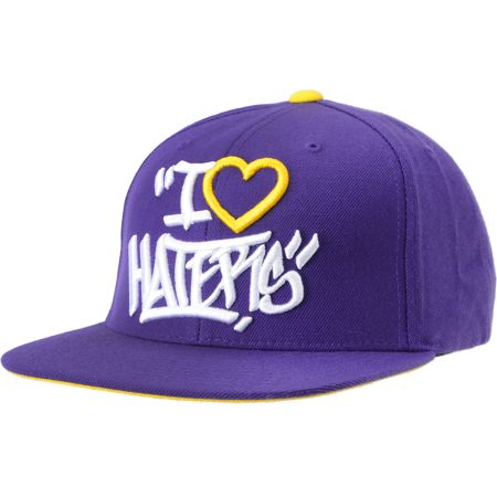 DGK Tag I Love Haters Purple & Yellow Snapback Hat