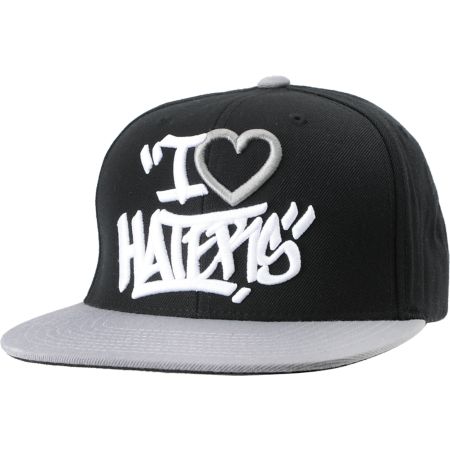DGK Tag I Love Haters Black & Grey Snapback Hat