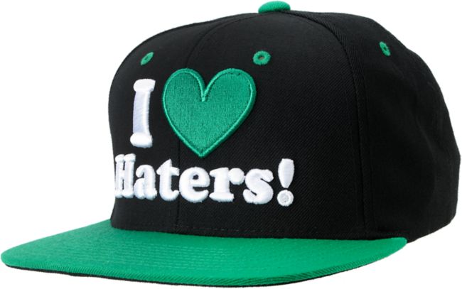 DGK I Love Haters Black & Green Snapback Hat