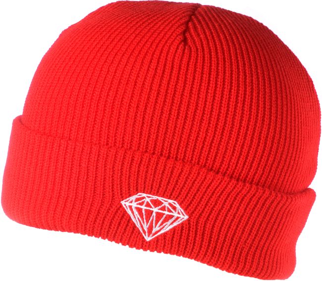 Diamond Supply Brilliant Red Fold Beanie