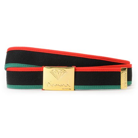 Diamond Supply OG 3-tone Black, Red & Green Web Belt
