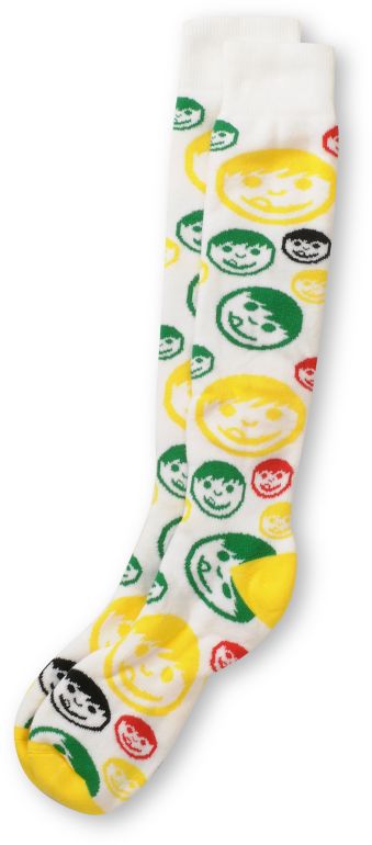 Neff Sucker White Rasta Snowboard Socks