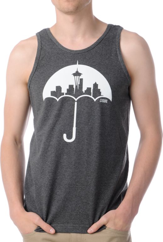 Casual Industrees Umbrella Charcoal Tank Top