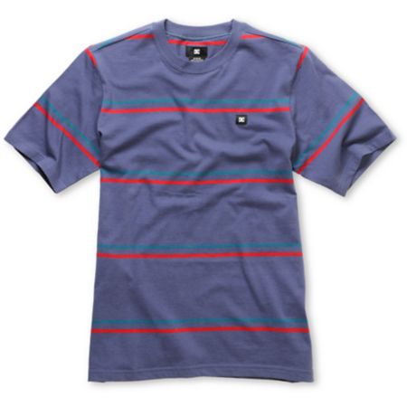 DC Boys Wormser Navy Stripe Tee Shirt 