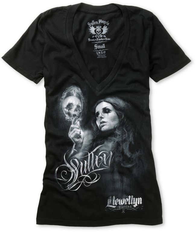 Sullen Girls Live Fast Die Young Black V-Neck Tee Shirt