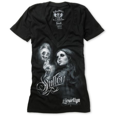 Sullen Girls Live Fast Die Young Black V-Neck Tee Shirt