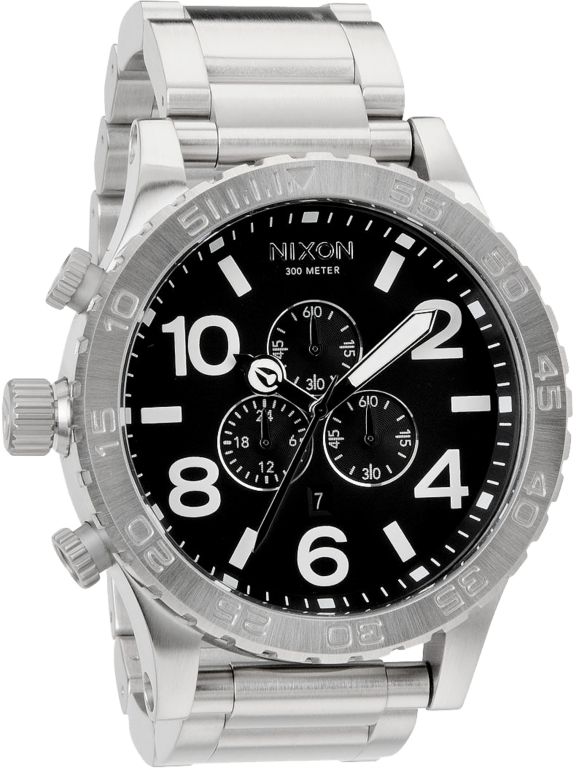 Nixon 51-30 Polish Chrome & Black Chronograph Watch