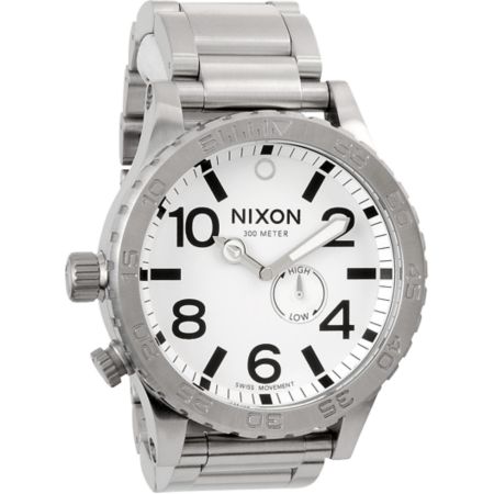 Nixon 51-30 Tide Silver & White Analog Tide Watch