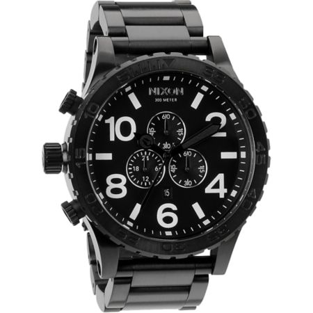 Nixon 51-30 All Black Chronograph Watch