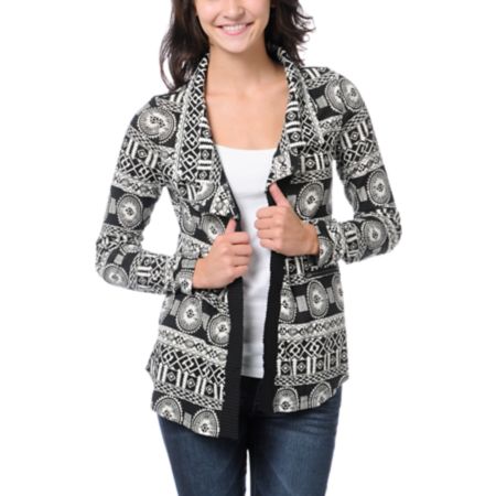 Lira Girls Black & White Flash Cardigan Sweater