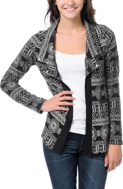 Lira Girls Grey & Brown Flash Cardigan Sweater
