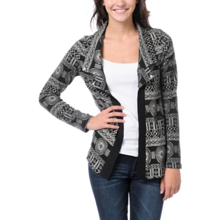 Lira Girls Grey & Brown Flash Cardigan Sweater