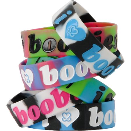 Keep A Breast Assorted Stripe I Love Boobies Bracelet