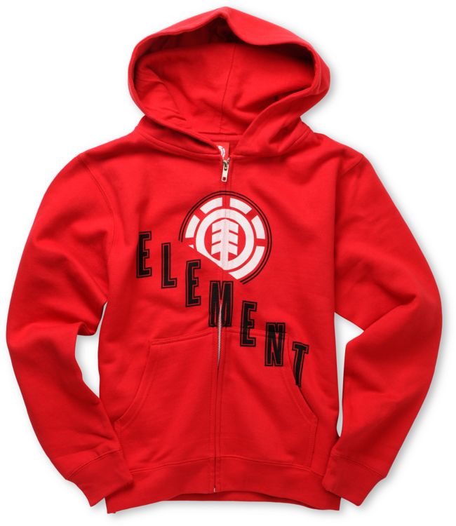 Element Boys Escalate Red Zip Up Hoodie