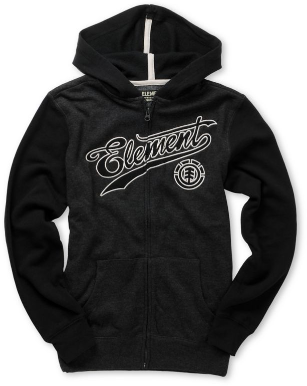 Element Boys Fenway Charcoal Zip Up Hoodie