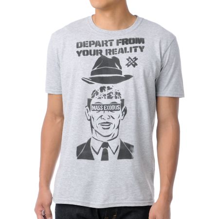 Mass Exodus Madman Stencil Grey Tee Shirt