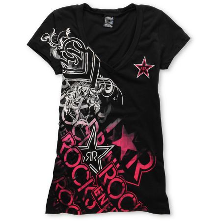 Metal Mulisha x Rockstar Coalition Black V-Neck Tee Shirt