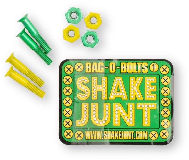 Shake Junt Bag-O-Bolts Green & Yellow 1 Skateboard Hardware
