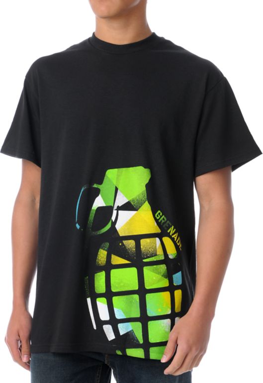 Grenade Abstract Black Tee Shirt