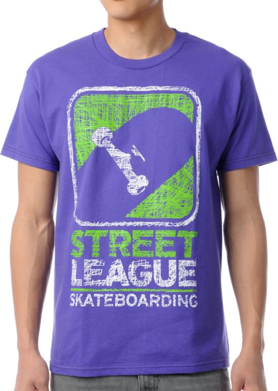 Street League Scribble Purple Tee Shirt