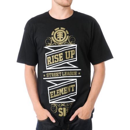 Element x Street League Rise Up Black Tee Shirt