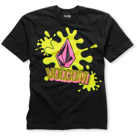 Volcom Splatt Boys Black Tee Shirt