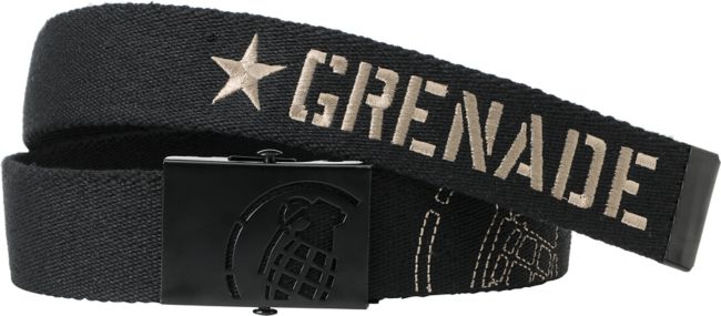 Grenade Black & Grey Web Belt