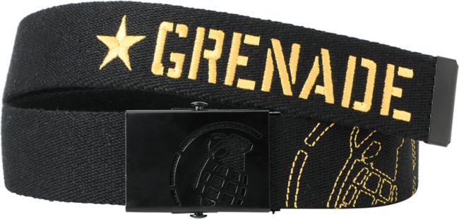Grenade Black & Yellow Web Belt