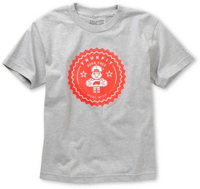 Trukfit Boys Lil Tommy Seal Grey Tee Shirt