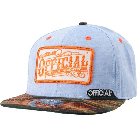 Official Workwear Camo & Orange Snapback Hat