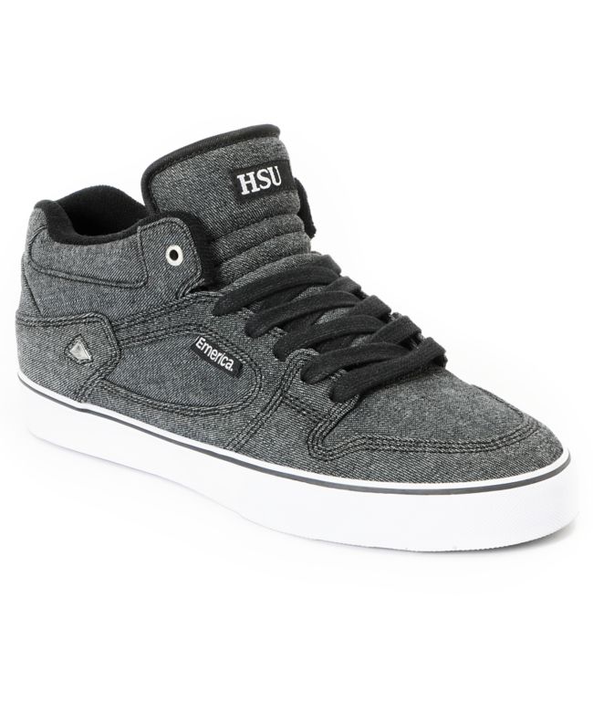Emerica HSU Black Denim Skate Shoe