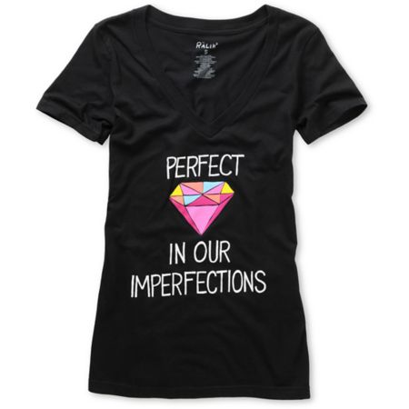 Ralik Girls Perfect Black V-Neck Tee Shirt