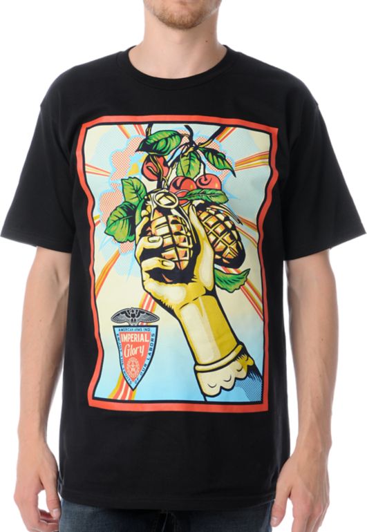 Obey Imperial Glory Black Tee Shirt