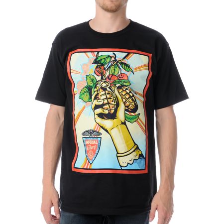 Obey Imperial Glory Black Tee Shirt