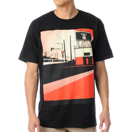 Obey San Diego Billboard Black Tee Shirt
