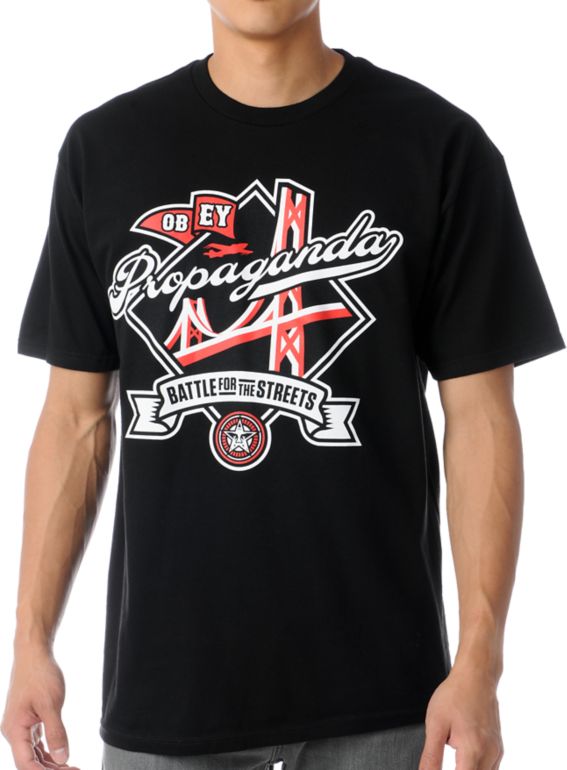 Obey Battle For The Streets Black Tee Shirt