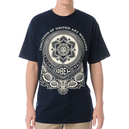 Obey United Art Workers Navy Tee Shirt